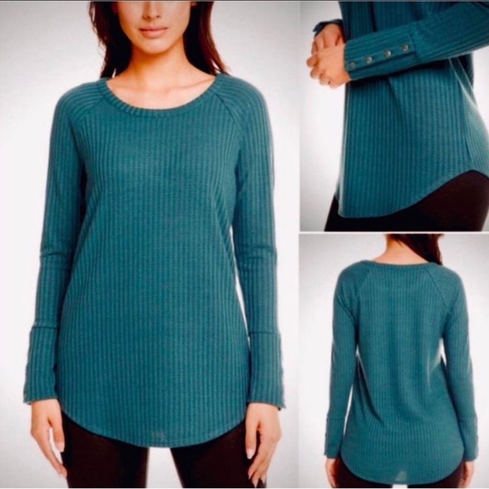 Chaser Thermal Waffle Long Sleeve Tee Teal XXL
